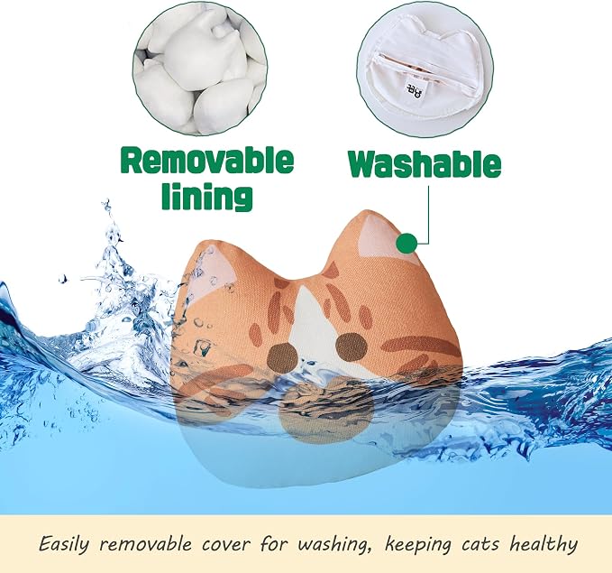 Gororong Interactive Catnip Toy for Indoor Cats – Refillable, Bite-Resistant, Handmade in Korea with Natural Catnip for Active Play & Exercise(Kkuji)