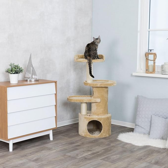 TRIXIE Pet Products Oviedo Cat Tree (Beige), Large (11 x 19 x 41 in.) (4384)