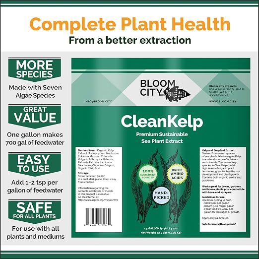 Bloom City Seaweed and Kelp Fertilizer – Liquid Seaweed Supplement for Stronger Roots, Faster Growth & Improved Stress Tolerance, 8 oz