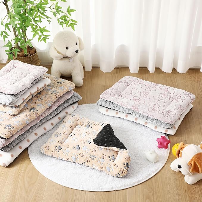 4 Pcs Dog Cat Bed Guinea Pig Mats Ultra Soft Dog Crate Kennel Pad Washable Bunny Bed Anti-Slip Guinea Pig Blankets for Small Animal Pet Cage Accessories(19.7X 13.8 Inch)