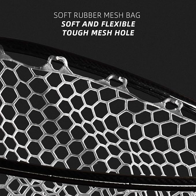 SF Fly Fishing Landing Net Soft Rubber Mesh Trout Net Catch and Release Net