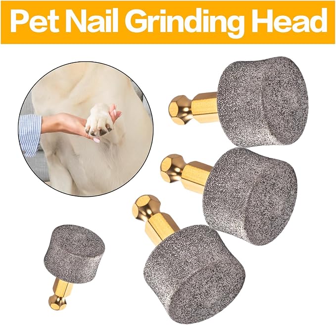 30-Pack Dog Nail Grinder Heads: Diamond Tip Compatible with Electric Pet Trimmer, Low Noise Claw Smoothing Bits, Long-Lasting Grinding Wheels