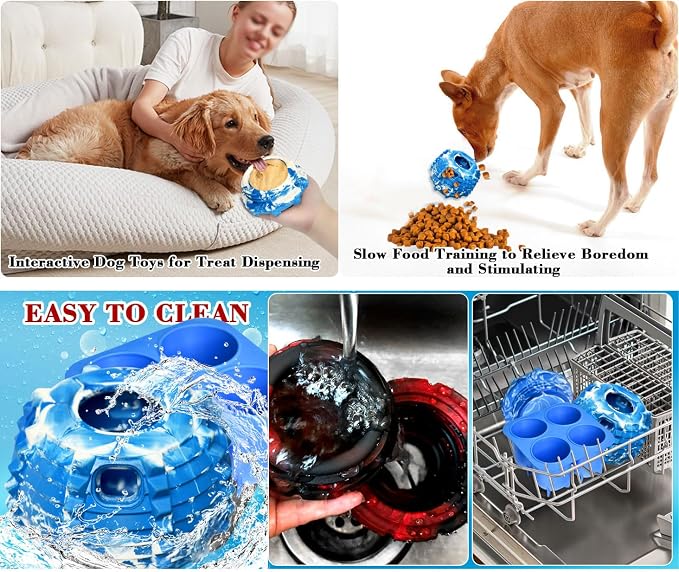 XHX Long-Lasting Interactive Dog Toy Safe for Medium and Large Dogs 25-75 lbs(Blue and White, Medium)