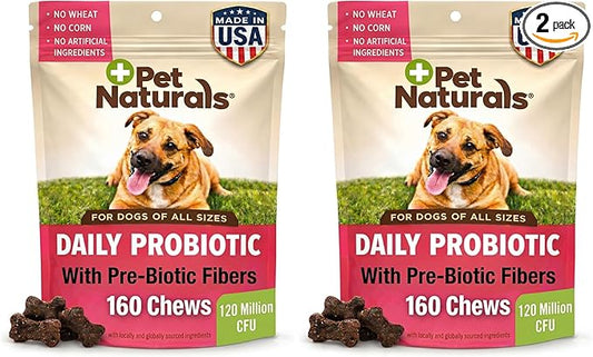 Pet Naturals Daily Probiotic Soft Chews for Dogs, Digestive and Immune Support Supplement, 1 Billion CFU Per Chew, Duck, 160 Count (Pack of 2)