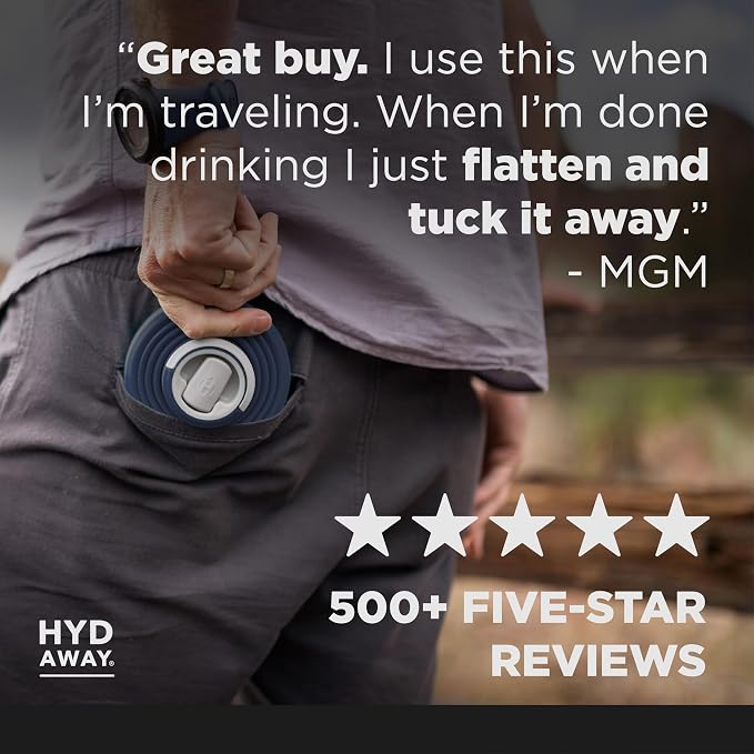 HYDAWAY 25oz Collapsible Water Bottle - BPA-Free, Leakproof, Lightweight, and Space-Saving - Perfect for Hiking, Travel, and All-Day Hydration