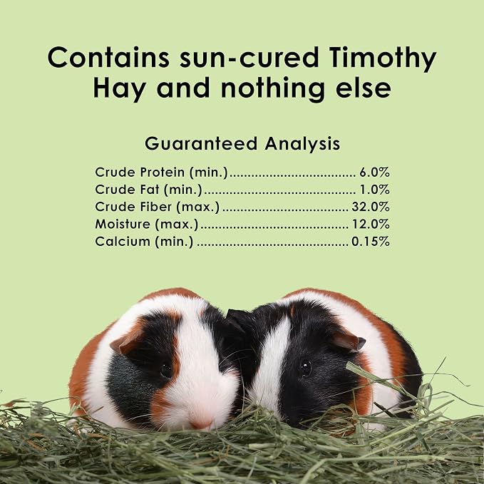 Kaytee Wafer Cut All Natural Timothy Hay for Pet Guinea Pigs, Rabbits & Other Small Animals, 60 Ounce
