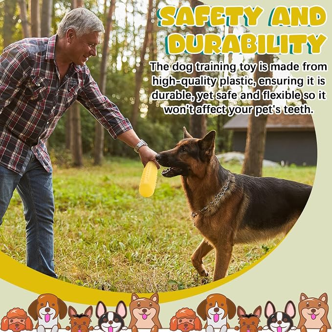 Blueweenly 4 Pcs Dog Bumper Toy for Water Retrieving Plastic Puppy Training Dummy Dog Float Toy Lightweight for Float on The Water Pool Outdoor Training Hunting Fetching (Yellow)