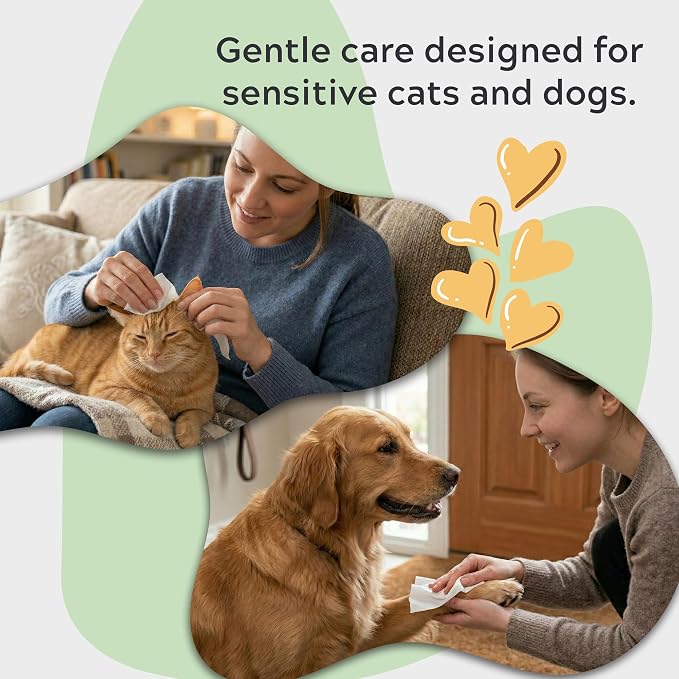 Pet Wipes for Dogs & Cats – Hypoallergenic & Gentle – with Aloe, Oat Extract, Chamomilla, Cucumber, Calendula & Vitamin E – for Cleaning Paws, Face & Body – Unscented – 400 Count