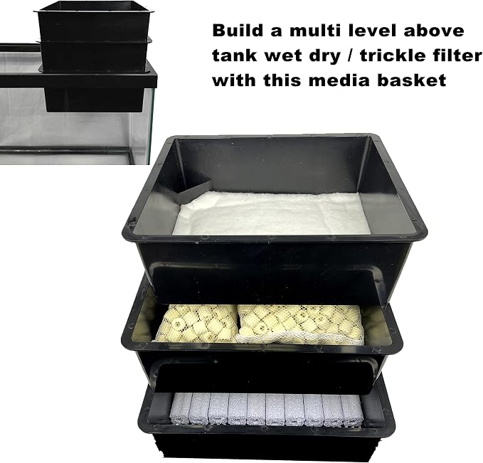Aquarium Media Basket for 12" Wide Tank 20/29/30/55gal DIY Filter pad Sump Wet Dry Trickle Filter