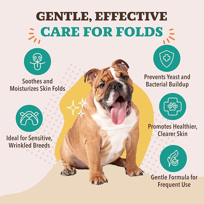 Natural Dog Company Wrinkle Balm, Travel Stick, 0.15 oz, 4 Pack, Dog Lotion for Dry Itchy Skin, Cleans Wrinkles, Yeast Infection Treatment for Dogs, Plant Based, Made in USA