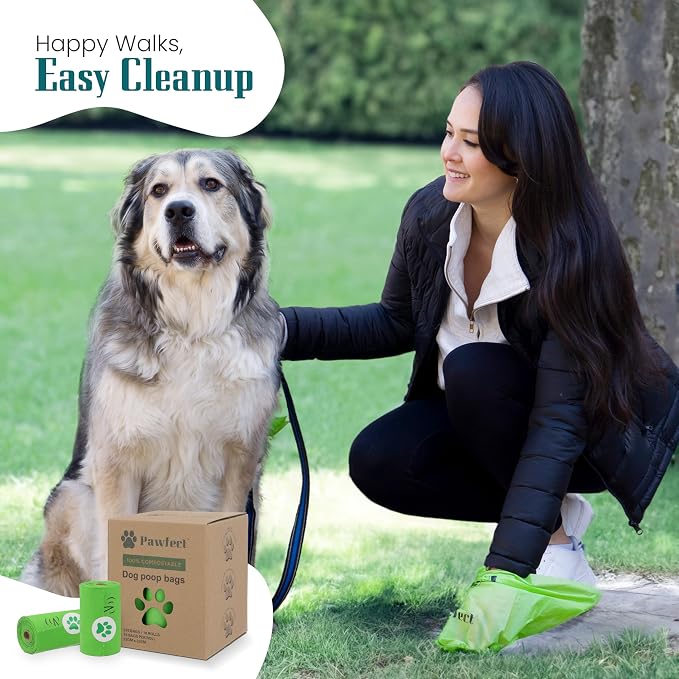 100% Home Compostable Dog Poop Bags - ASTM D6400 & EN 13432 Certified - 18 Rolls of Biodegradable Dog Poop Bags - 270 Bags