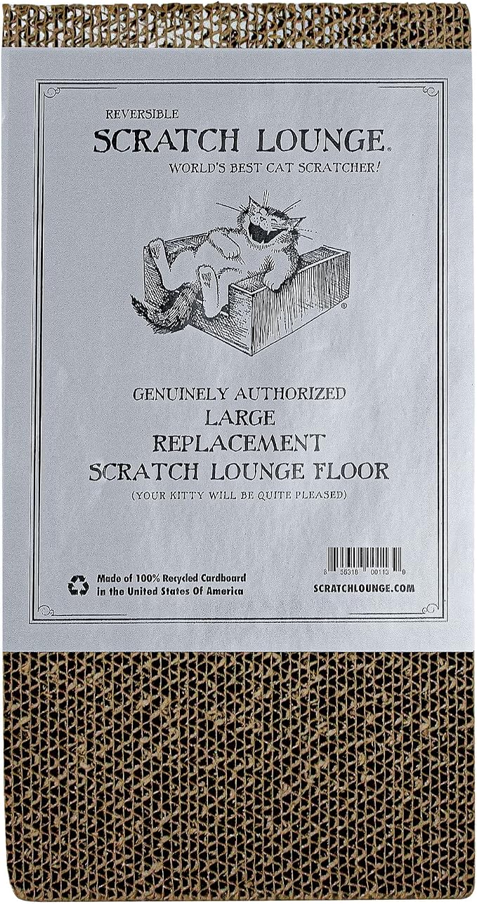 Scratch Lounge Cardboard Floor Refill - for Classic 12x18 Cat Scratchers - Heavy Duty Durable Lasts 10x Longer Than Conventional Scratchers