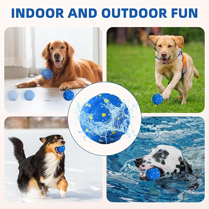 Interactive Dog Toys Dog Ball for Aggressive Chewers, Dog Chew Toys, Dog Enrichment Toys, Automatic Moving, Bouncing, Rotating, Type-C Rechargeable, Large, Medium, and Small Dogs