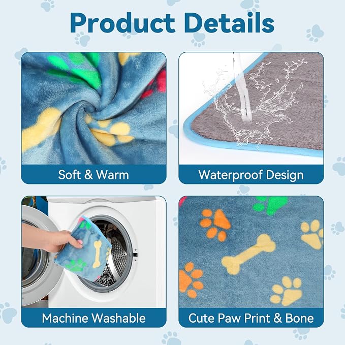 YUEPET 3 Pack Waterproof Guinea Pig Blankets Washable Small Animal Fleece Cage Liners Soft Pet Mat Guinea Pigs Fleece Bedding for Hamster Rabbit Chinchilla Ferret Guinea Pig 23"×16"