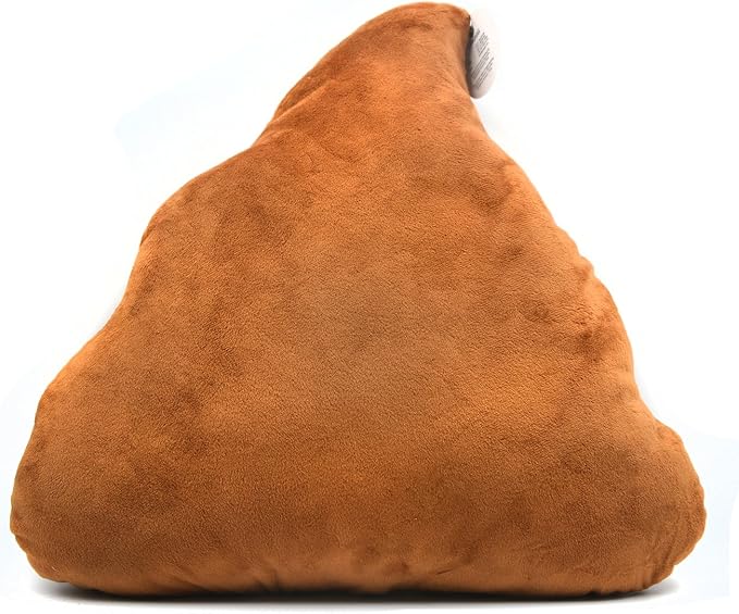 YINGGG 32cm Poop Plush Pillow Round Triangle Emotion Cushion Cute Decorative Stuffed Toy Brown Present for Kids and Friends