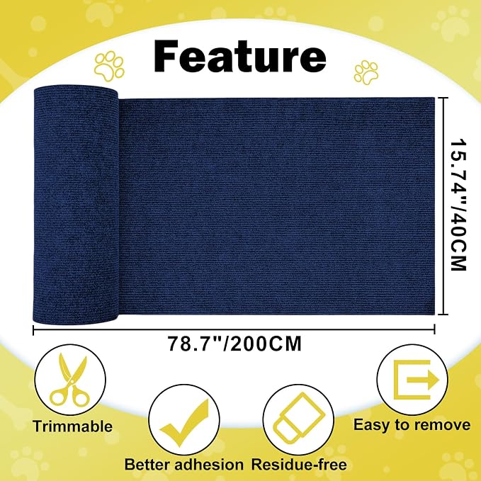 ENONCI 78.7"x15.8" Large Couch Protector from Cat Claws,Anti Scratch Furniture Protector for Cats Corner Wall Scratcher,Replacement for Cat Tree Post Shelves