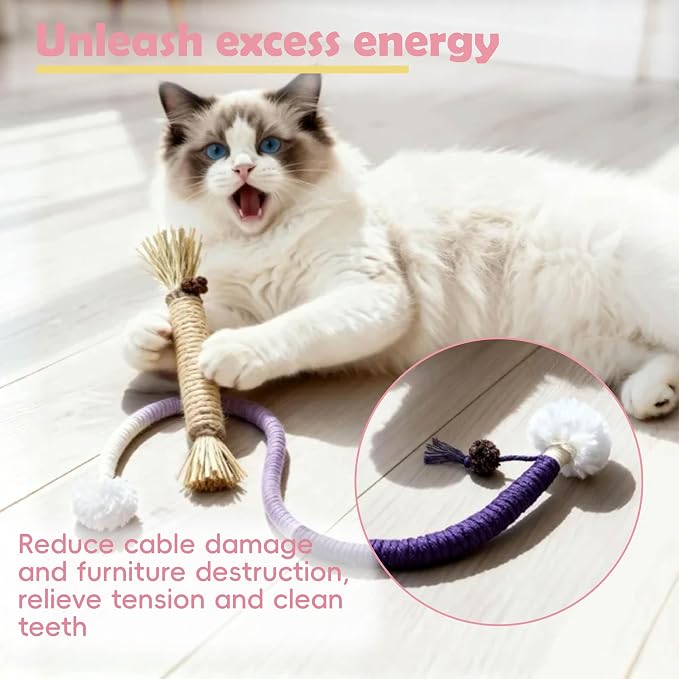 7-in-1 Kitten Toys for Indoor Cats with Washable Adhesive Suction Cup, Hanging Interactive Cat Toys, Silvervine Stick and Sisal Chew Rope Catnip Teething Toy for Bored Kitten (Pink)