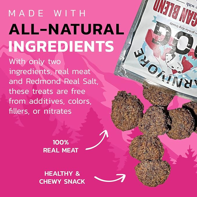 Carnivore Dog Treats, Human Grade, Grass-Fed Beef Liver, Heart & Kidney Made with Redmond Real Salt, No Additives, Healthy, Chewy, Training Snack for All Breeds, Beef Organ Blend, Pack of 3