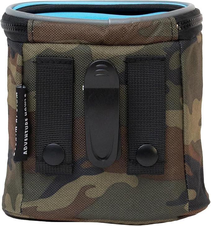 Quickdraw Dog Treat Pouch – Training Bag with Poop Bag Dispenser, Clicker Holder and Waist Belt – Hands-Free, Reflective and Durable for Puppy Training, Walks and Hikes (Blue/Camo)