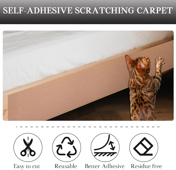 2 Pack Cat Scratch Furniture Protector Trimmable DIY Climbing Scratching for Indoor Couch Protector from Cat Claws, Walls and Tower Replacement (Beige, 15.7'' x 23.6'')