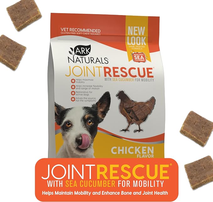 Ark Naturals Joint Rescue Dog Chew, Chicken Flavor, Joint Supplement with Glucosamine & Chondroitin, 1 Pack