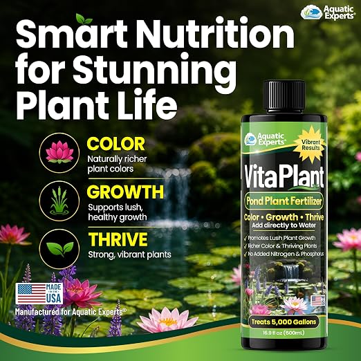 VitaPlant Pond Plant Fertilizer – Liquid Aquatic Plant Food for Water Lilies & Aquatic Plants, Supports Lush Growth & Vibrant Color, 500 mL, Aquatic Experts