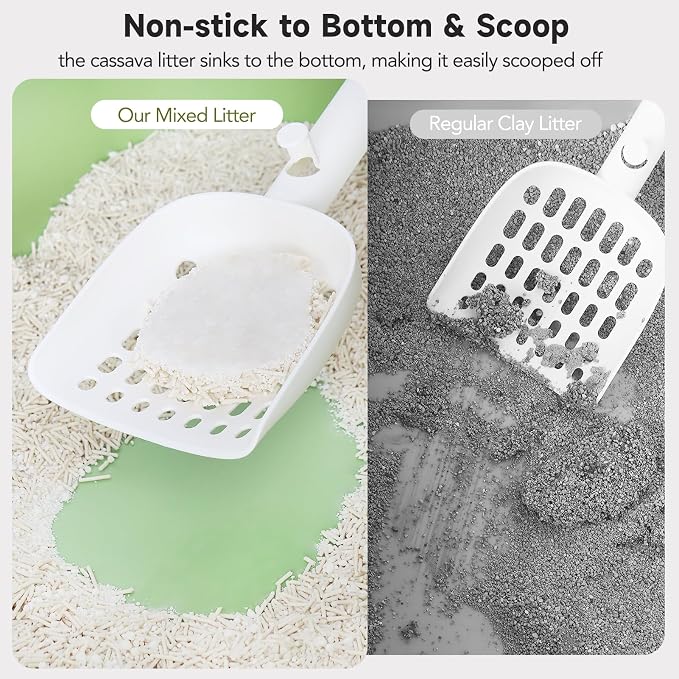 Non-Stick Ultra Clumping Tapioca Tofu Cat Litter, Odor Control Low Tracking Kitty Litter Pellets, Plant-Base Natural Ingredients Cat-Litter, 9 lb X 2 Pack