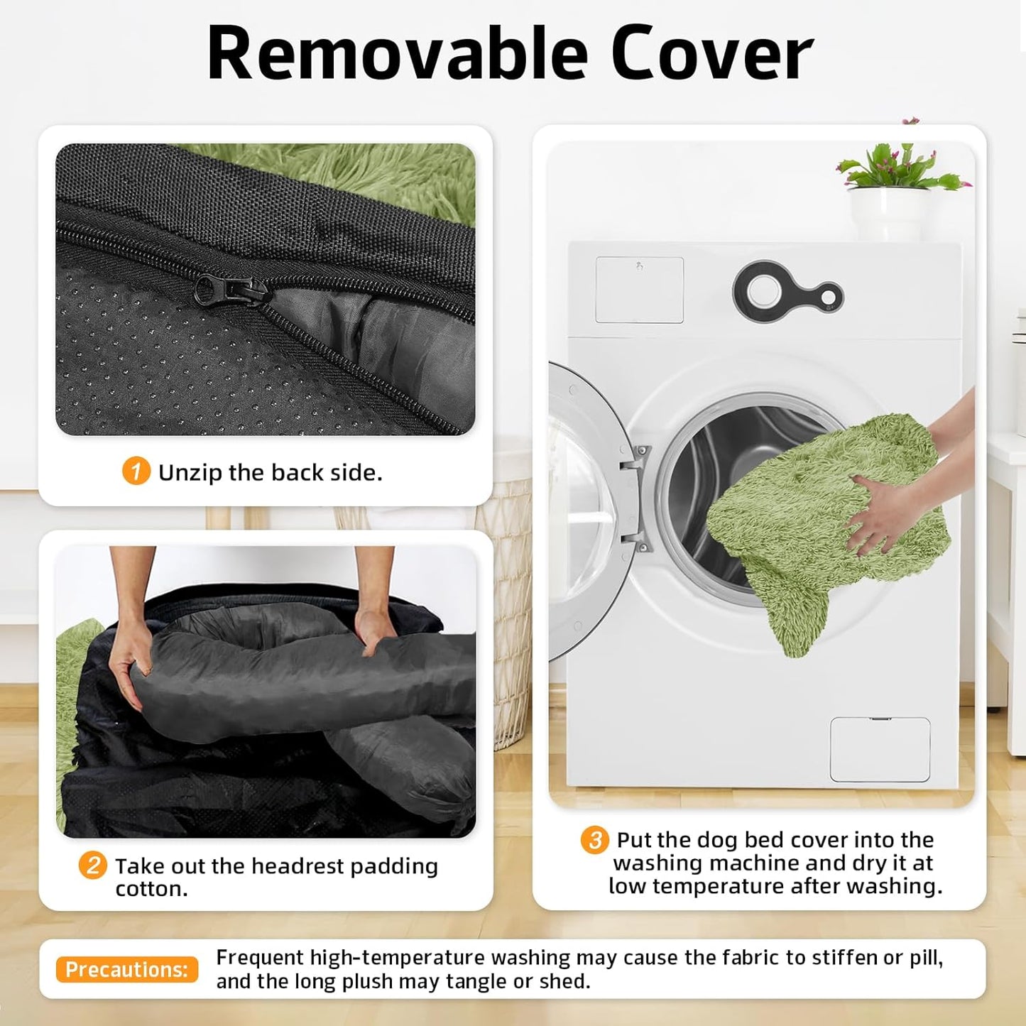 GGIB Calming Dog Bed Fluffy Plush Dog Mat for Furniture Protector with Removable Washable Cover for Large Medium Small Dogs and Cats (Extra Large (53x39.3x6), Grass Green)