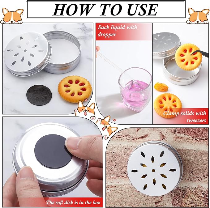 Shimeyao 59 Pcs Dog Scent Training Kit, 24 Scent Training Box Dog Nose Work Containers Aluminum Cans 24 Magnetic Dots 10 Plastic Dropper with 1 Tweezer for Work