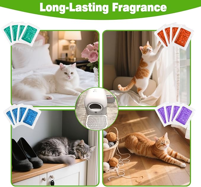 xcivi 16 Pack Universal Odor Remover for Automatic Self-Cleaning Litter Box, Deodorizer Design for Self Cleaning Cat Litter Box Automatic, Litter Deodorizer, Pet Odor Eliminator, Odor Deodorant ﻿