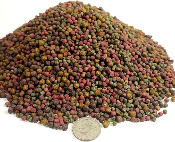 3 mm - 1/8" 4-Type Ultra Mix, High Protein Floating Pellets for Discus, Cichlids, Koifish & Pond Fish, All Aquarium Tropical Fish - 1-lb