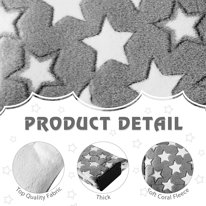 Haull 4 Pcs Waterproof Guinea Pig Bedding Soft Dog Cat Bed Crate Mat Small Animal Plush Cage Liners Rabbit Bunny Kennel Pad Reversible Cozy Pee Thickened Hamster Pad(Gray Star,13 x 18.5 Inch)