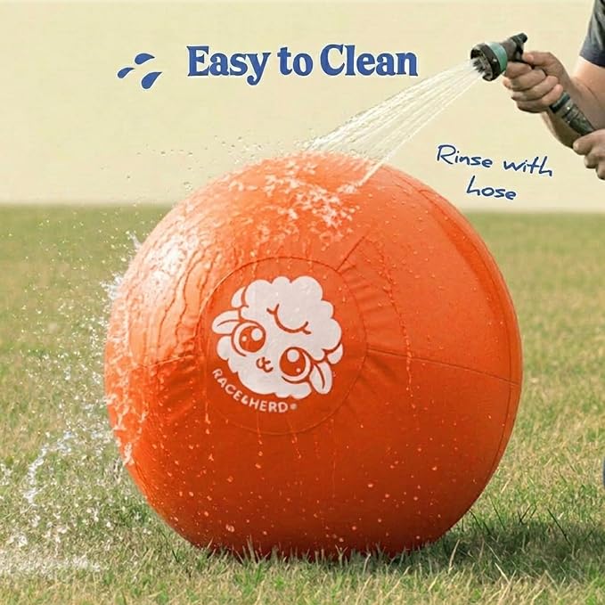 Race&Herd 30" Original XXL Herding Ball for Dogs - Herding Toys, Giant Dog Ball for Australian Shepherds, Border Collies - Durable Dog Outdoor Training Toy for Large Breeds & Horses (Tangerine)
