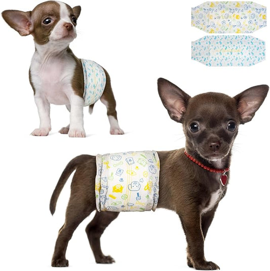 Dono Disposable Male Dog Diapers, Super Absorbent Male Dog Wraps for Small to Large Dogs, 360° Leak-Proof with Wetness Indicator,XS,24PCS