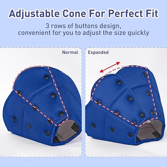 Soft Dog Cone Collar Alternative to Stop Licking,Comfort Recovery Collar for Large, Medium,Small Dogs,Adjustable Elizabethan Collar Alternative,Dogs Recovery Collar After Surgery,Blue,XL