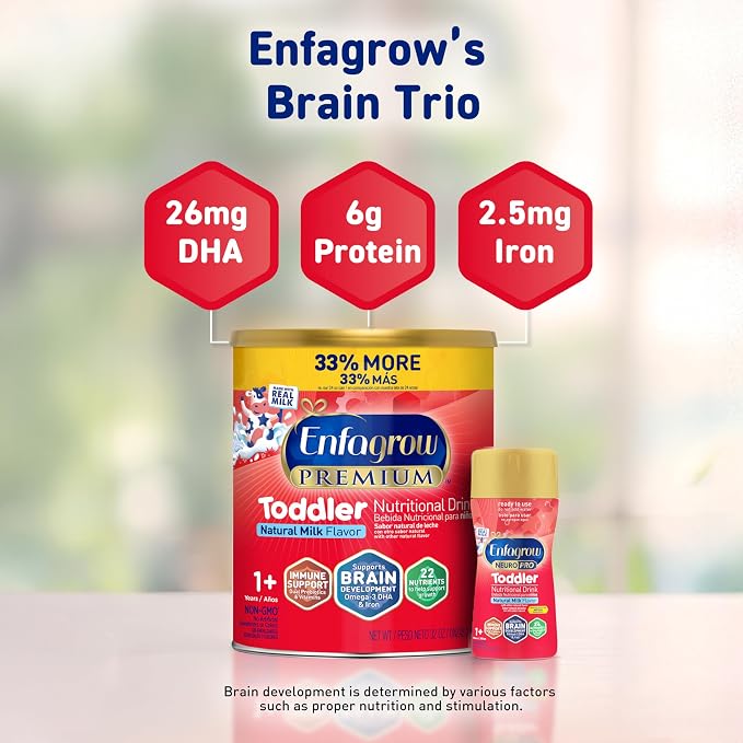Enfagrow NeuroPro Toddler Nutritional Drink, Try Our Brain-Supporting Trio, Ready to Use, 8 fl Oz (24 Bottles)
