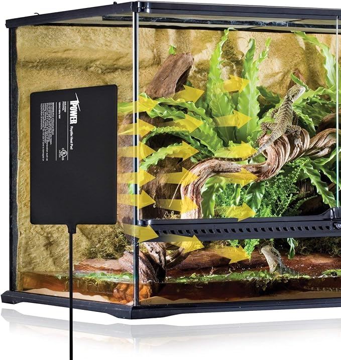 iPower 8x12 Inch Reptile Heat Pad Under Tank Heater, Energy-Efficient & Waterproof Design Terrarium Warmer Mat for Turtles, Lizards, Snakes, 2 Pack