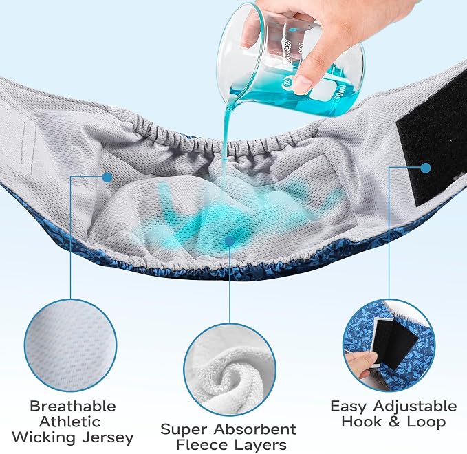 Male Dog Diapers, High Absorbing Dog Belly Bands for Male Dogs, Washable Reusable Dog Males Wraps(5 Pack)