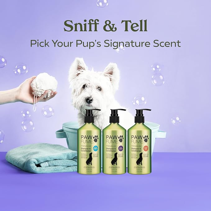 PAWFUME Dog Shedding Shampoo and Conditioner, Royal Lavender, 4-Pack – Nourish & Detangle for Silky Soft Coat – Probiotic, Deep-Cleaning, pH-Balanced – Salon-Quality Shedding Shampoo for Dogs