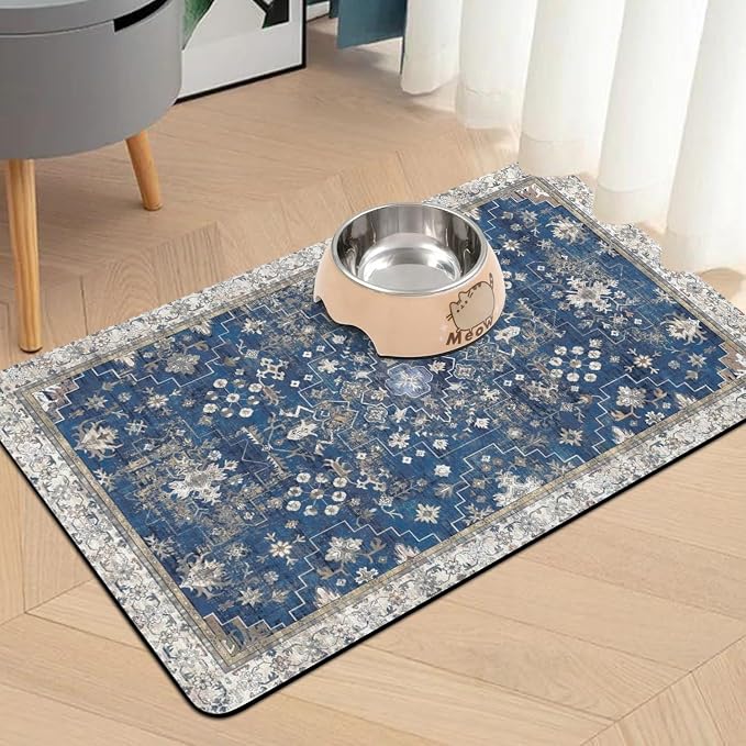 Pet Food Mats for Floor, Absorbent Dog Mat for Food and Water Dispenser Mat, Dog Food Mat Quick Dry Cat Food Mat Pet Supplies