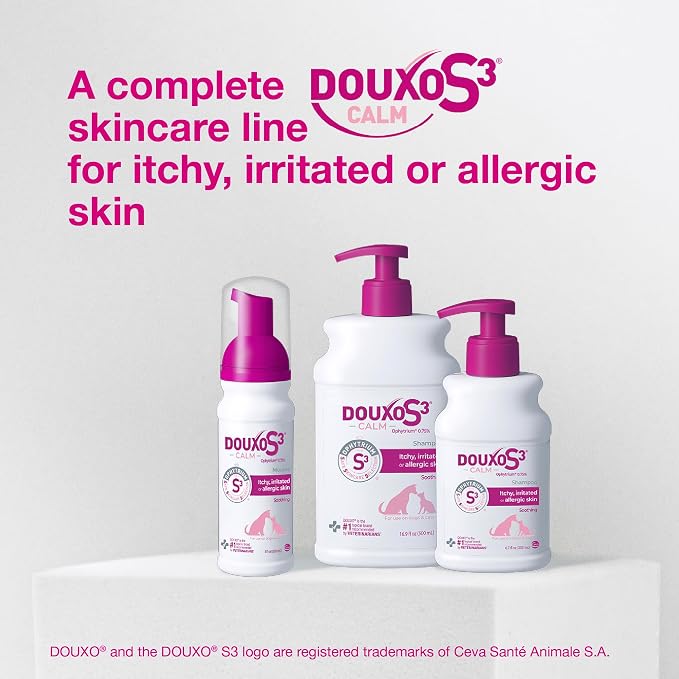 Douxo S3 Calm Dog Shampoo for Itchy Skin Relief, Dog Shampoo for Allergies and Itching, Soothes Itchy, Irritated or Allergic Skin For Dogs and Cats, 16.9 fl oz