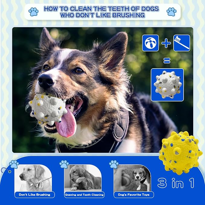 2 Pcs Tough ETPU Dog Balls for Aggressive Chewers - Bouncy, Interactive Floating Chew Toys for Fetch & Water Play with Medium Large Dogs