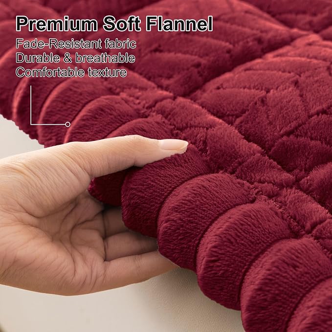 Smiry Couch Cover for Dogs, Non Slip Fuzzy Pet Sofa Covers Washable for 2 Cushion Couch, Soft Thick Furniture Protector for Cats Dogs, Against Fur, Dirt, Scratch Resistant (Red, 27.6"x47")
