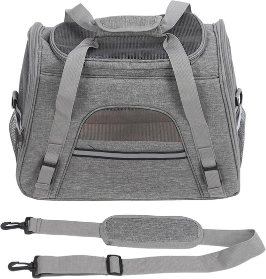 Large Capacity Dog Carrier Bag, Breathable Soft-Sided Design, Multi-Functional Pet Travel Carrier for Cats and Small Dogs, Stylish Space Capsule Look, Sturdy Cationic Dyed Polyester