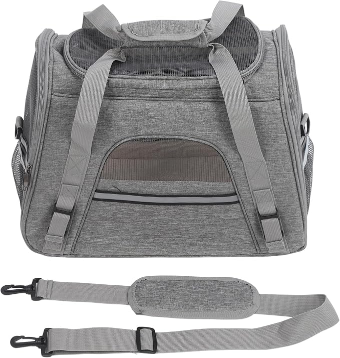 Large Capacity Dog Carrier Bag, Breathable Soft Sided Design, Multi Functional Pet Travel Carrier for Cats and Small Dogs, Stylish Space Capsule Look, Sturdy Cationic Dyed Polyest