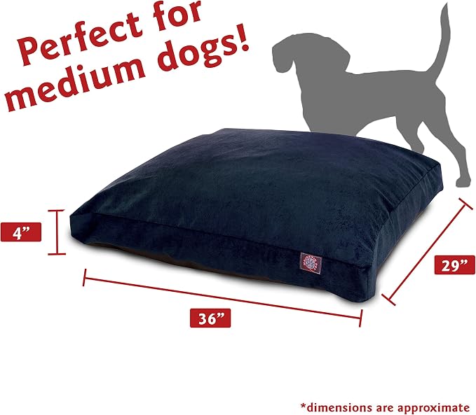 Navy Villa Collection Medium Rectangle Pet Dog Bed