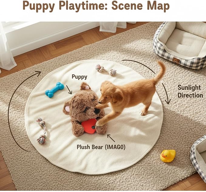3T GROUP Puppy Heartbeat Toy Sleep Aid for Dog Heartbeat Toy for Puppy Essentials Stuffed Animal Anxiety Relief Plush Pillow Calming Aid Toys(Coffee)
