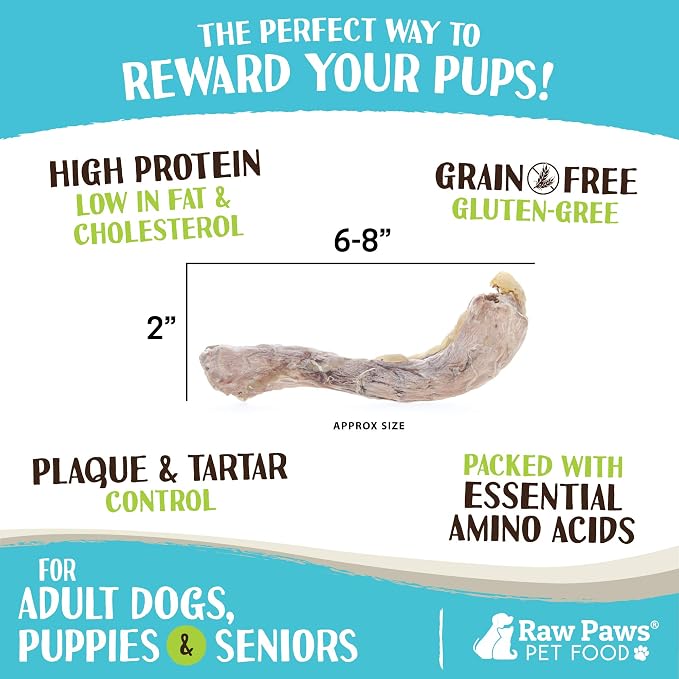 Raw Paws Freeze Dried Duck Necks & Feet Bundle - Duck Necks & Feet for Dogs, 5-oz & 10 Pack - Made in USA - Fully Digestible Dog Chew - Single Ingredient Treats