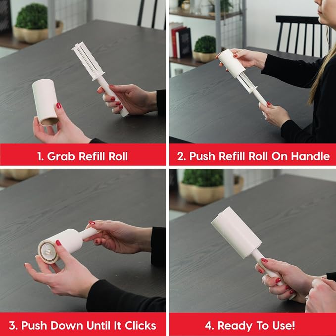 IRIS USA Extra Sticky Lint Roller, Standard Pack Comes with Storage Box and Refills, 90 Sheets/Roll, 720 Sheets Total, Easy Tear Lint Remover for Dog Cat Pet Hair On Clothes, Couch, Bed, Floor