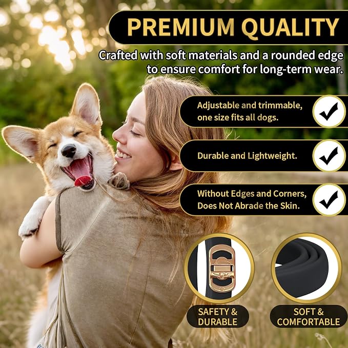 Flea Collar for Dogs 4 Pack, 32 Months Comfort Flea and Tick Prevention, Waterproof Dog Flea and Tick Collar, Adjustable Flea and Tick Treatment for Dogs - One Sizes Fit All (Black)